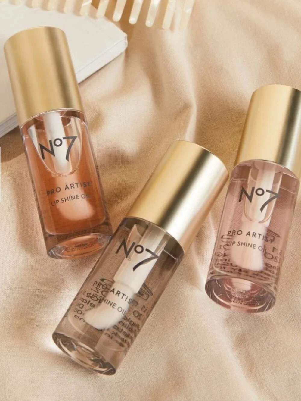 No 7 Pro Artist Lip Shine Duo In Peach Glaze & Clear Glaze BNIB